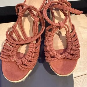 LOFT Espadrille Wedge in Pink Clay